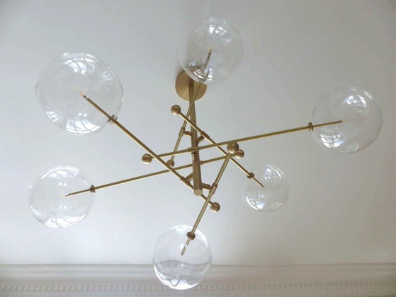 Image 1 of Sospensione in ottone e vetro borosilicato "RD15 6 ARMS" design Schwung