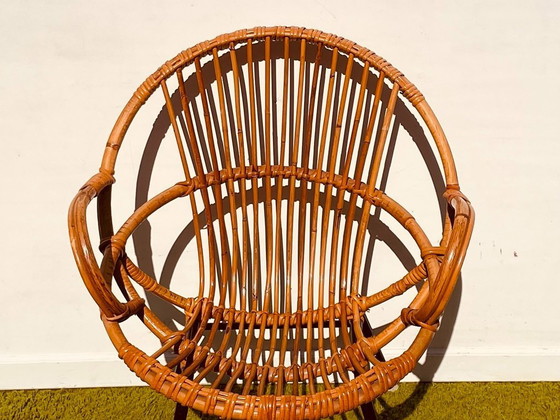 Image 1 of Pair of small rattan Noordwolde armchairs ~ Vintage 60s