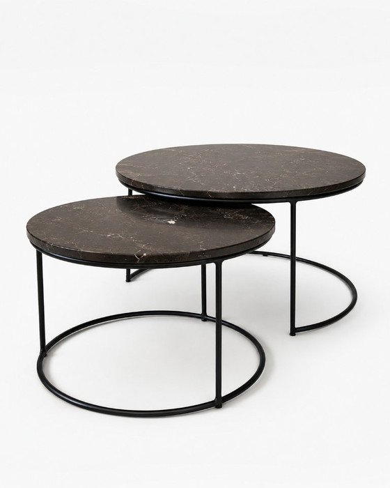 Set of nesting coffee tables by Juntoo – Marble, Metal (photo 5 of 5)