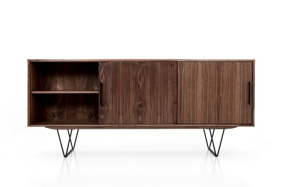 Image 1 of Cómoda O-S05 de nogal con puerta corredera y 3 cajones