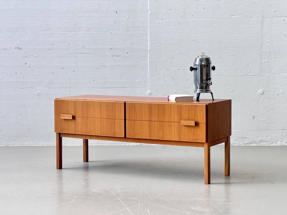 Image 1 of Mobile basso danese in teak di metà secolo con quattro cassetti, anni '60
