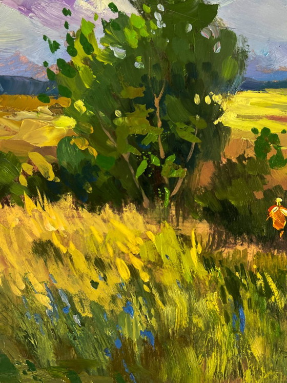 Original Oil Painting Nature Summer Landscape A Walk through Cloudy Nature, Paintings & Drawings, Wood, Other (photo 4 of 10)