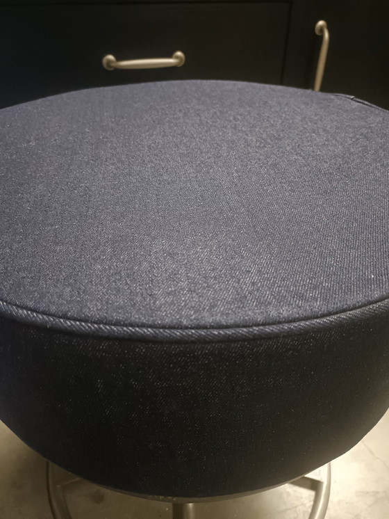 Image 1 of Blue canvas pouf