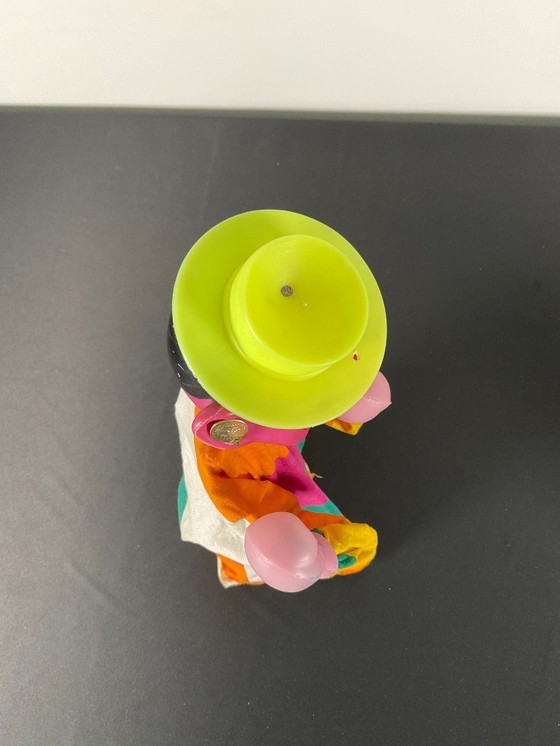 Image 1 of Paar oude bokshandpoppen Aziatische man en clown