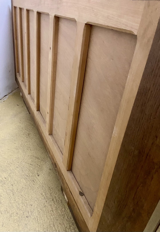 Image 1 of Exceptional French Brutalist Solid Wood Sideboard with Sculpted Doors, 1950s
