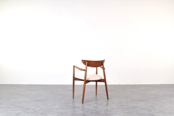 Mid-Century Teak Armchair by Harry Østergaard for Randers Møbelfabrik, 1960s – Dining chairs, Wood, Wool (photo 6 of 12)
