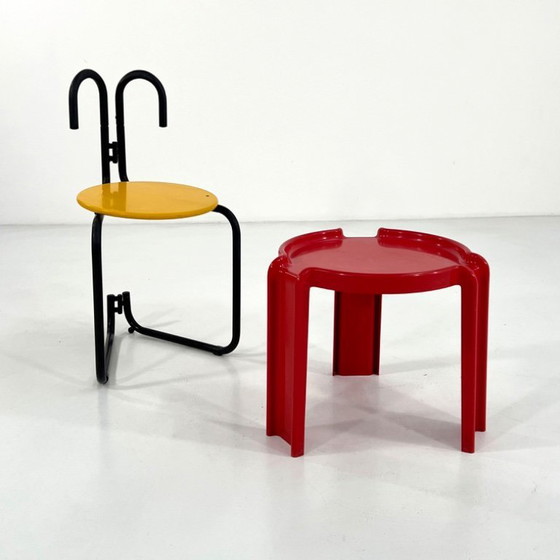 Image 1 of Table d'appoint rouge de Giotto Stoppino pour Kartell, années 1970