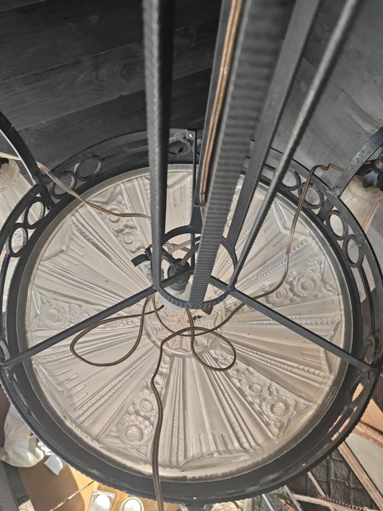 Original Jugenstihl chandelier. – Iron, Glass (photo 7 of 12)