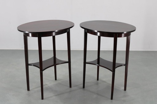 1930s Pair of Restored Thonet Side Tables No. 206, Czechoslovakia