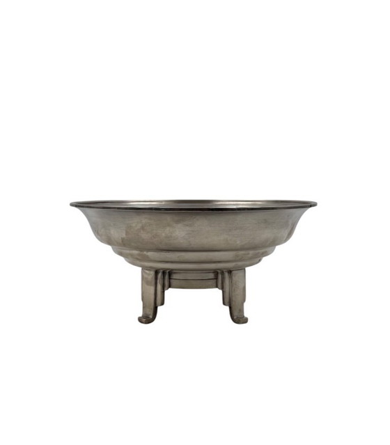 Image 1 of Art Deco verzilverde coup / vide poche, Ercuis Frankrijk jaren 1940