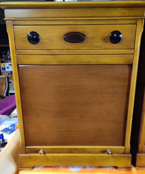 Secretaire + 2 kastjes met werkblad, rolluiken en lades – Kasten, Wood (photo 6 of 8)