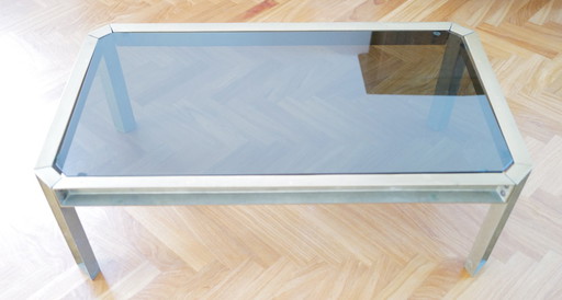 Vintage coffee table with smoked glass top