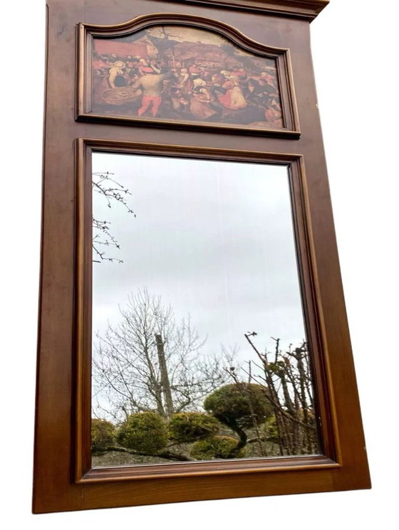 Image 1 of Wooden trumeau mirror, France