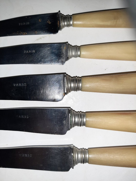 Image 1 of Juego de cuchillos antiguos de cuerno