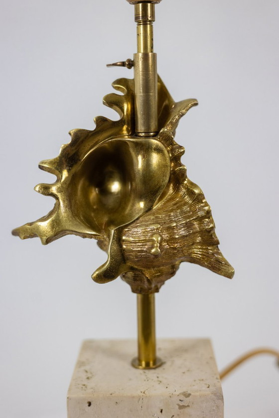 Image 1 of Maison Charles. Lampada a conchiglia in bronzo dorato. Francia, anni '70
