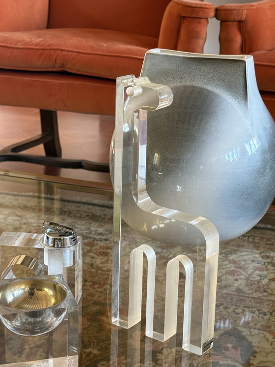 Image 1 of Silvio Russo, Lucite Giraffe Sculpture, Guzzini Italy 1970s