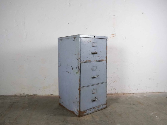 Image 1 of Vintage metalen archiefkast/commode in industriële stijl