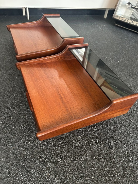 Vintage Teak Floating Nightstands, Webe, Wood, Brown (photo 12 of 13)