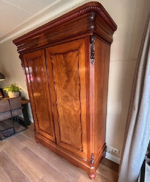 Antique mahogany Biedermeier maid's cupboard