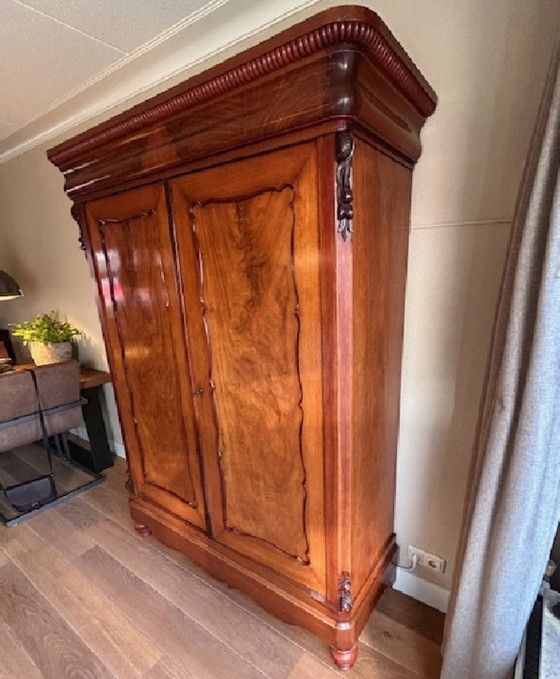 Image 1 of Antique mahogany Biedermeier maid's cupboard