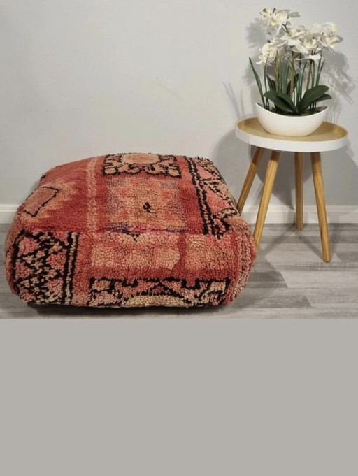 Marokkanischer Berber-Pouf, Vintage-Sitzkissen