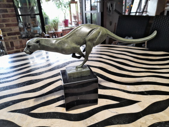 Image 1 of art deco cougar in bronze