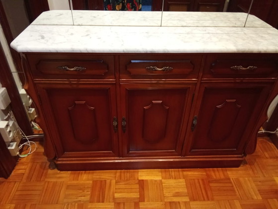 Credenza vintage in legno massello con piano in marmo – Artisan, Credenze (photo 2 of 6)