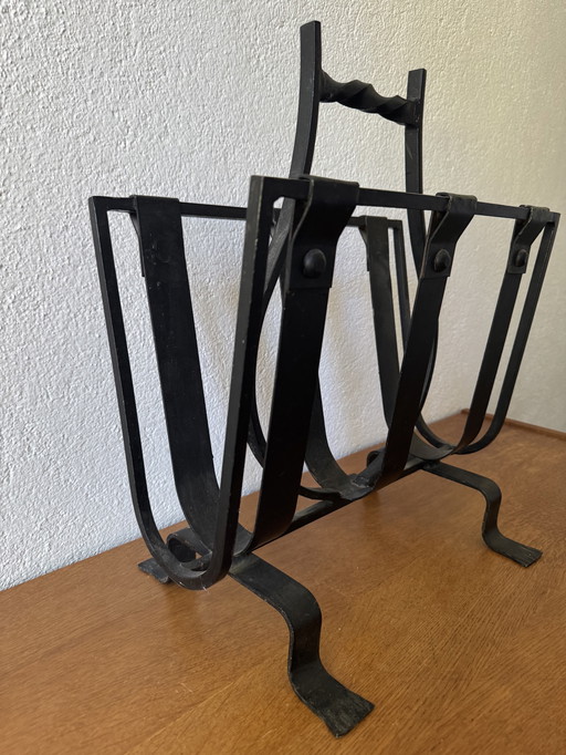 Porte revues fer forgé brutaliste années 50