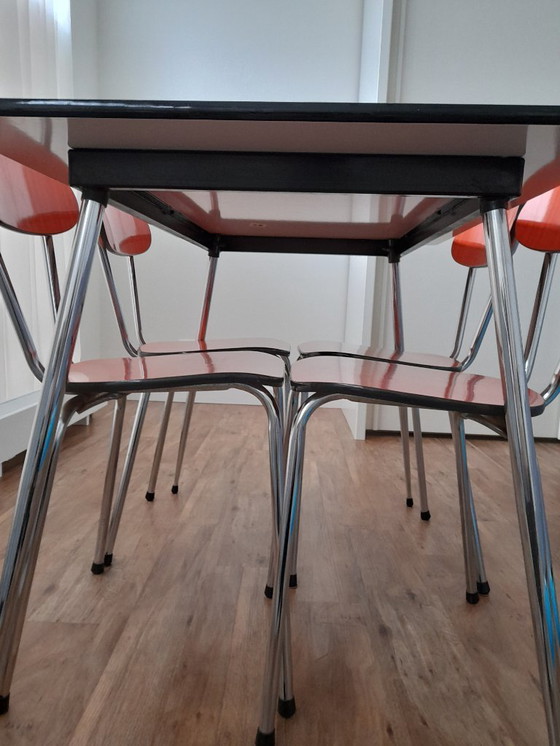 Image 1 of Vintage Formica kitchen chairs with table