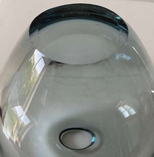 Holmegaard Denmark Per Lutken 1962 Rare Beautiful Blue Vase "Rondo" – vazen, Glass (photo 2 of 6)