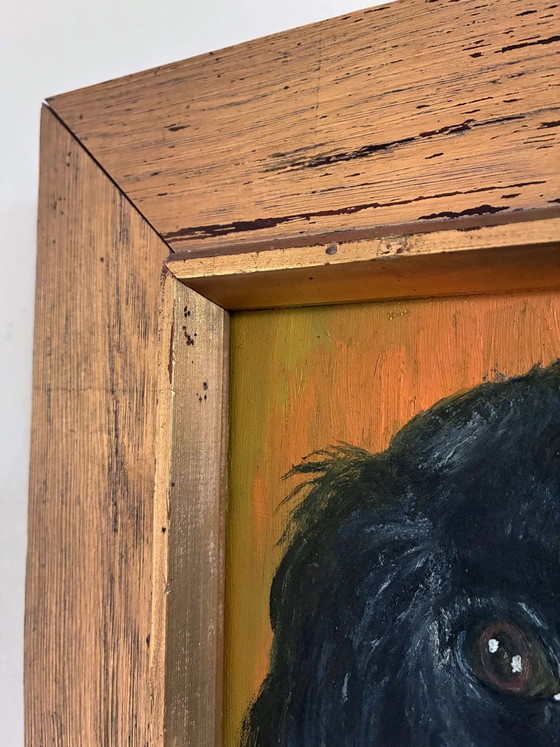 Vintage original dog portrait oil painting, signed animal art – Paintings & Drawings, Wood, Canvas (photo 11 of 20)