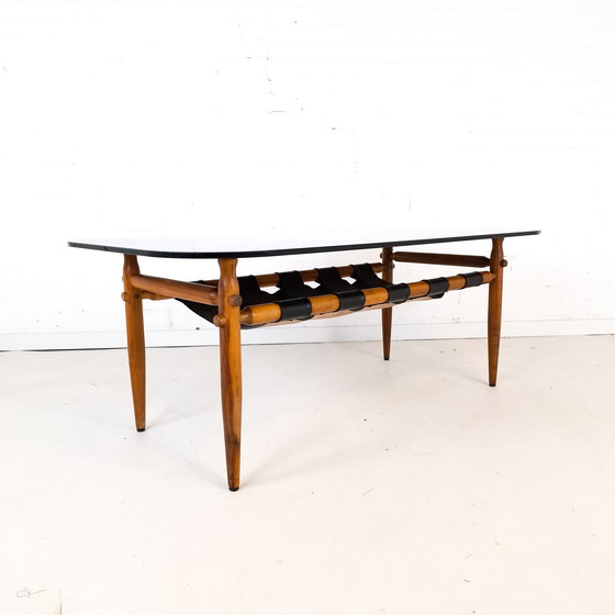 Image 1 of Vintage Danish design coffee table 1970s teak/glass