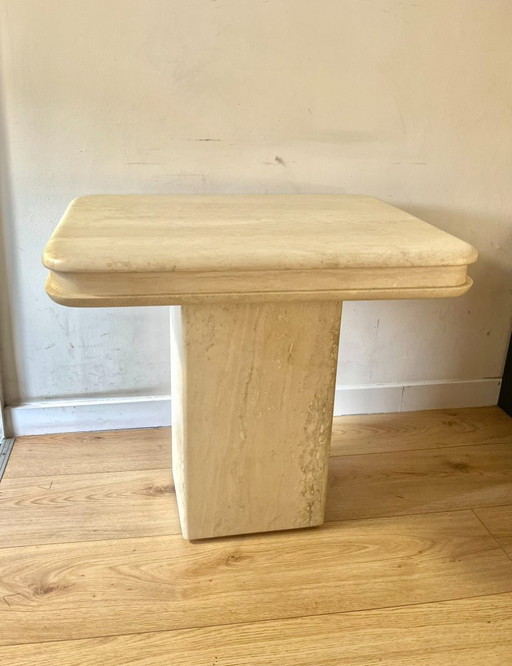 Mesa auxiliar de travertino de lujo