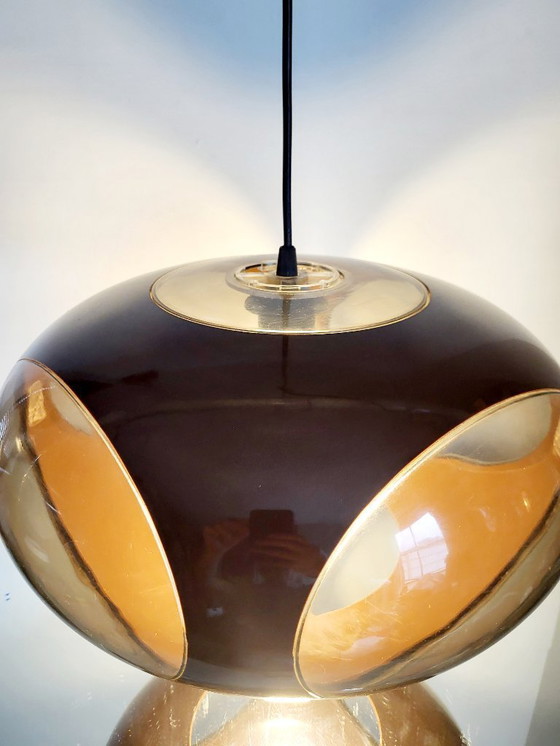 Image 1 of Lampada a sospensione Space Age, Bug Eye, Massive, marrone, Belgio, anni '70