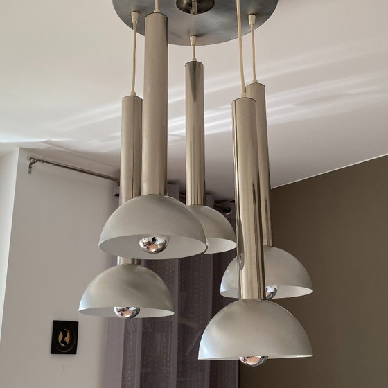 Image 1 of Lampada a sospensione a cascata in stile era spaziale. 1970.