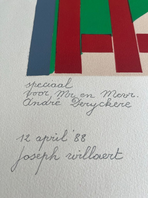 Joseph Willaert - Rood Hekken Met Huisje In De Achtergrond - 1988 – lithos zeefdrukken, Aluminium (photo 2 of 6)