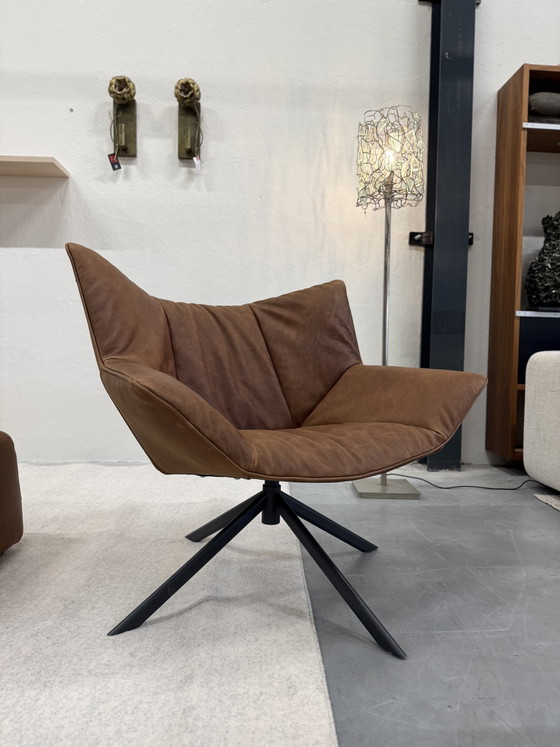 Image 1 of 2 Label van den Berg Gustav swivel armchair Bronco yak leather