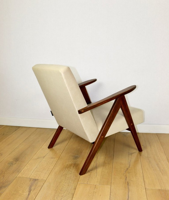 Image 1 of Vintage armchair B-310 VAR beige velvet from the Jade series - 2 pieces available