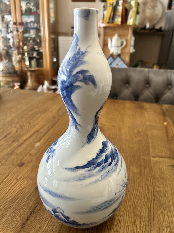 Image 1 of Jarrón chino antiguo de doble calabaza con marca del período Kangxi