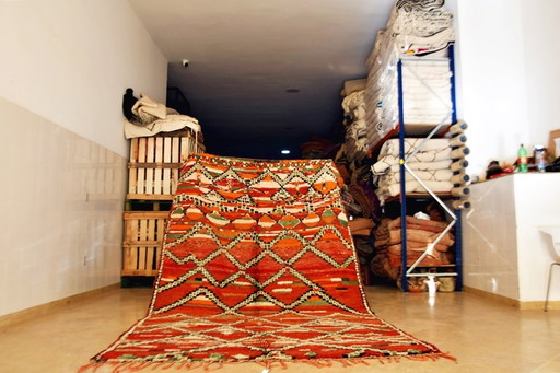 Rood Vintage Marokkaans Boujaad Vloerkleed - 315 x 192 cm