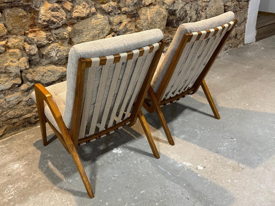 Image 1 of Coppia di Poltrone di Jan Vaněk, anni '40, Completamente Restaurate, Cecoslovacchia