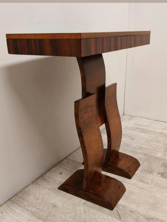 Image 1 of Art Deco Console Table – Walnut Wood – 1940s/50s