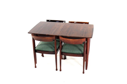 Set rosewood chairs + dining table dining set vintage