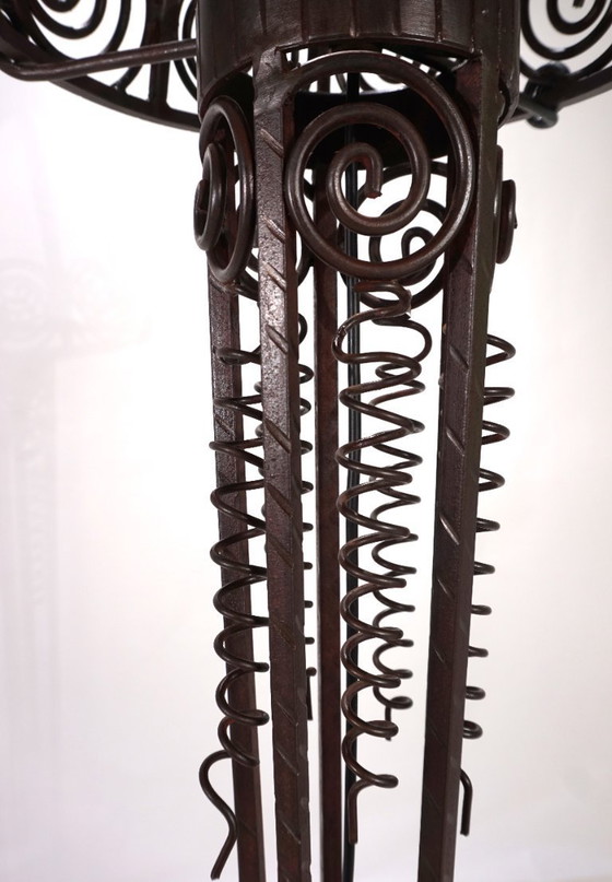 Image 1 of Lampadaire Art Nouveau en fer forgé, 1920
