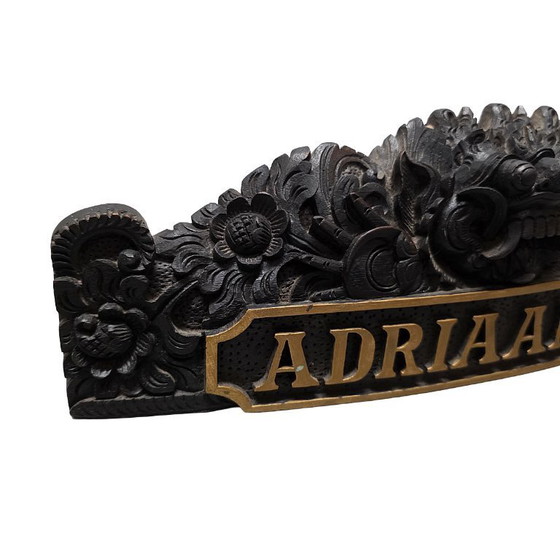 Image 1 of Office Nameplate Adriaan S.J. Balinese Carving, 20th Century