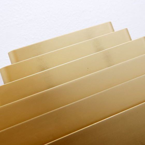 Image 1 of Paar vergoldete Aluminium-Wandleuchten von Jules Wabbes - 2 Paare verfügbar (2)