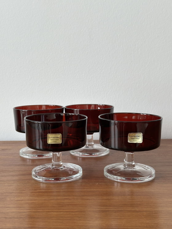 Image 1 of Luminarc Verrerie D’arques Ruby Red champagne/dessert coupes