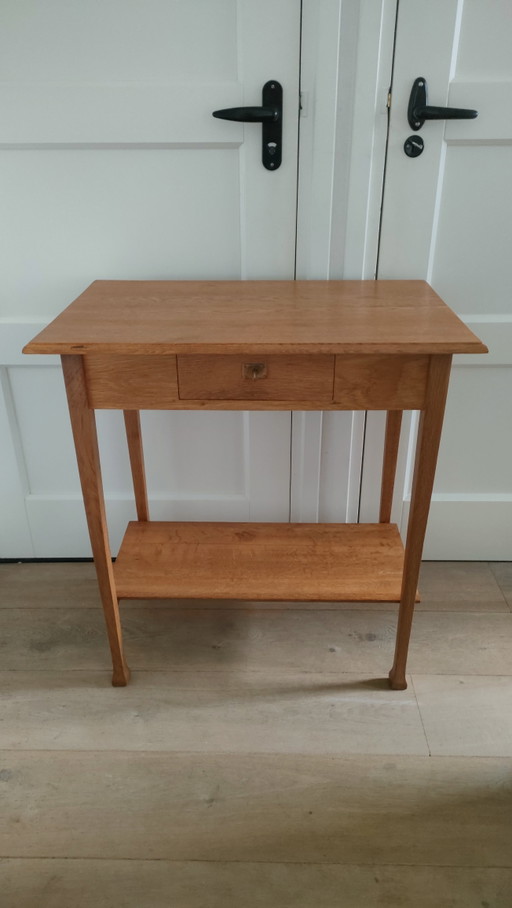 Antieke sidetable art deco tafel vintage tafeltje eiken