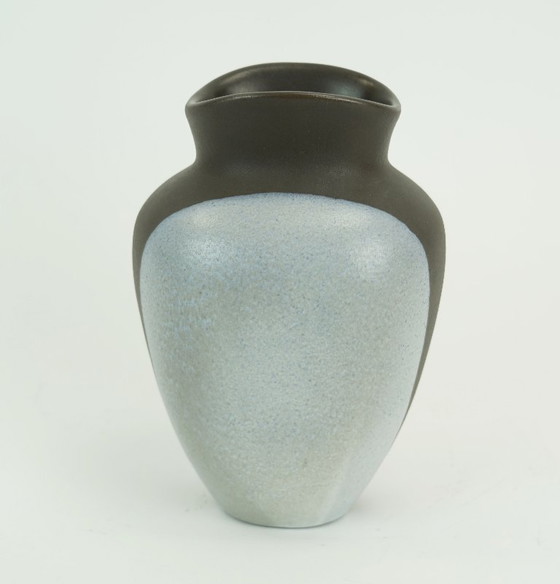 Image 1 of german mid century vase by majolika karlsruhe, two-tone decoration, fridegart glatzle, 1950s, model no. 6053