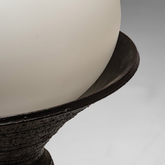 Large Earthy Ceramic Floor Lamp by Doria Leuchten, Germany, 1970s – Floor lights, Glass (photo 10 of 10)